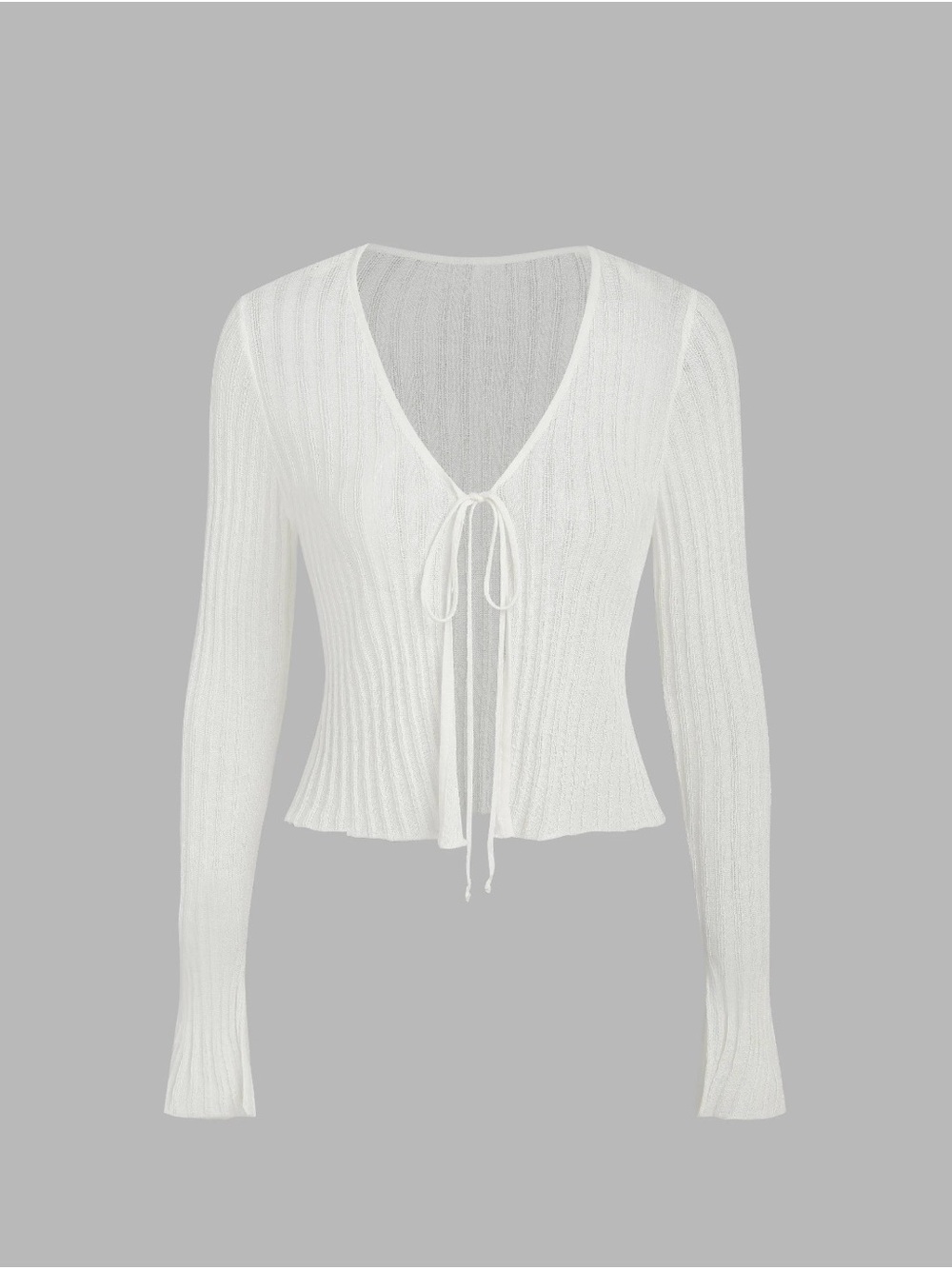 Cider textured knotted cardigan white